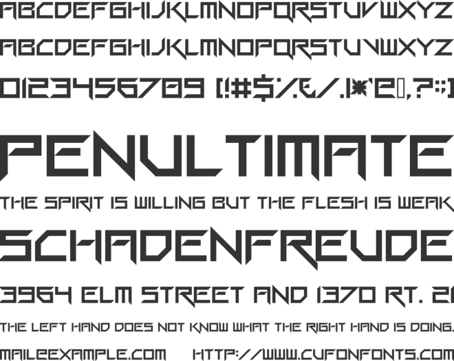 Gang Wolfik Blade font preview