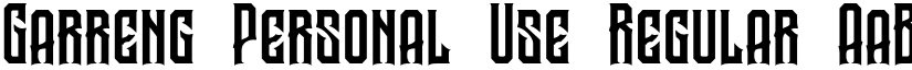 Garreng Personal Use Regular font