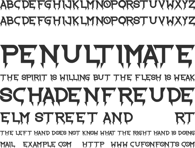 Ride the Lightning font preview