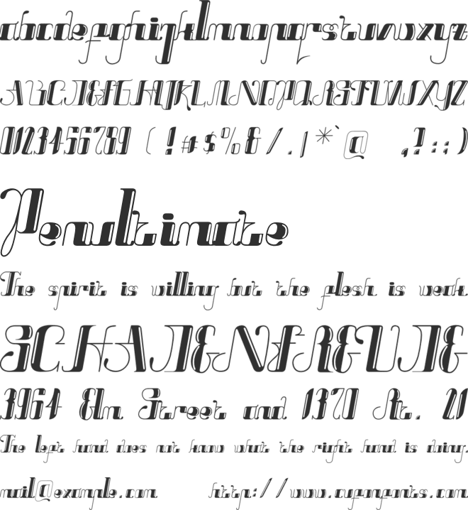 Nine tails inline font preview