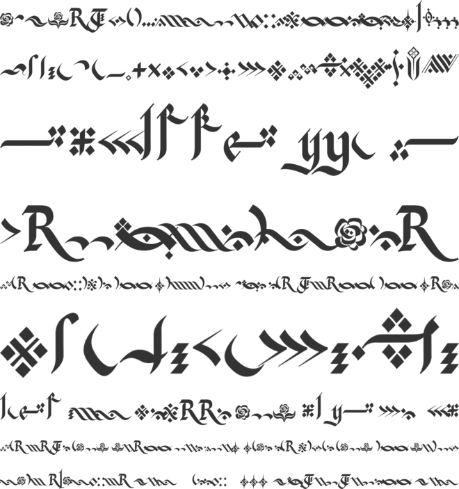 Kingthings Flourishes font preview