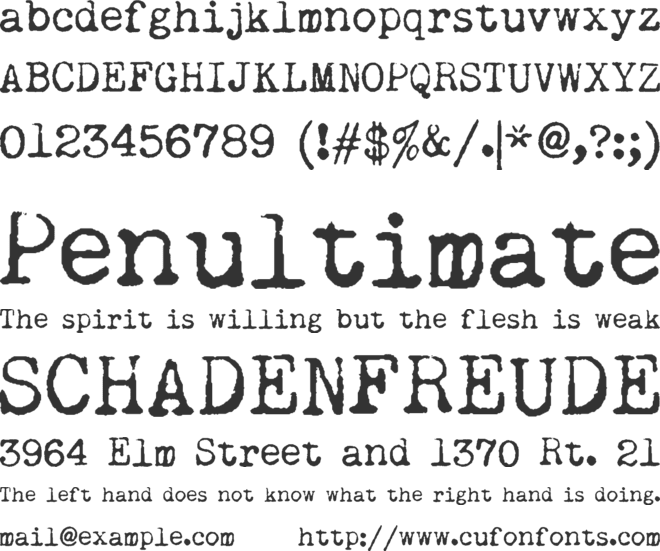 Remington Noiseless font preview