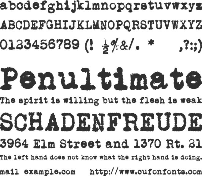 L.C. Smith 5 Typewriter font preview
