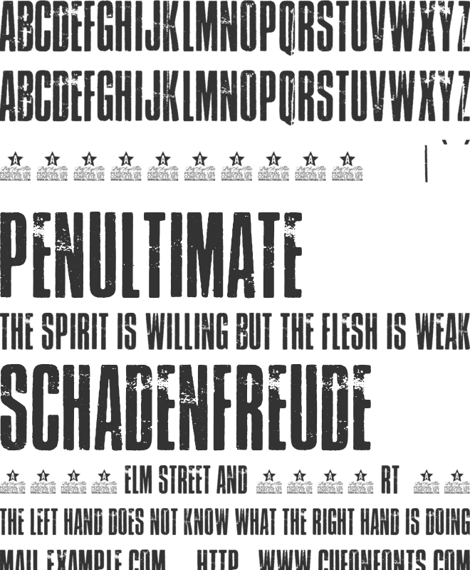 Atlantida PERSONAL USE font preview