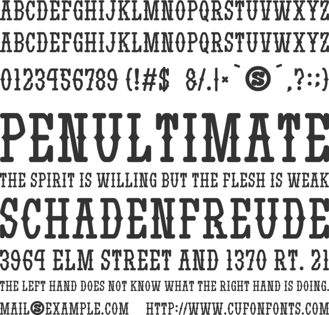 Yatsurano Western font preview