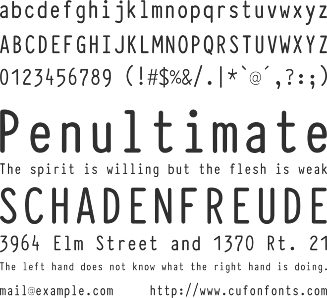 Typewriter Condensed font preview