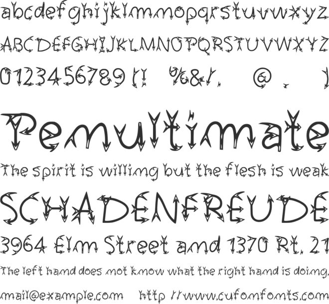 Narrow Arrow Typeface font preview