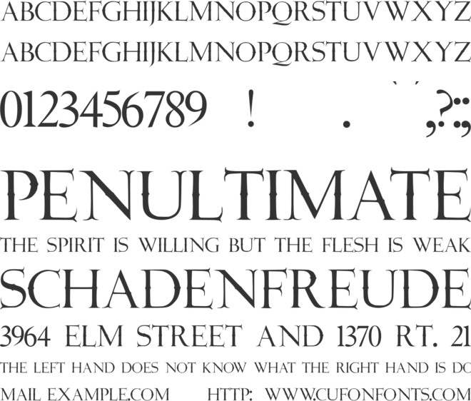 JMH Angelus Cap font preview