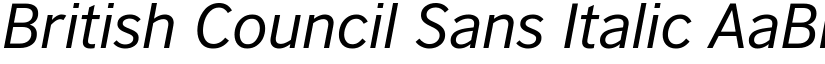 British Council Sans Italic font