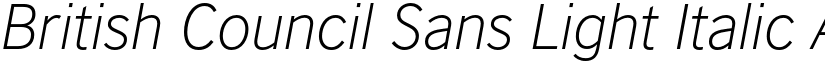 British Council Sans Light Italic font