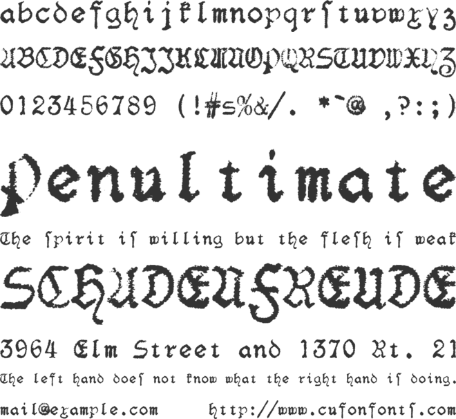 F25 Blackletter Typewriter font preview