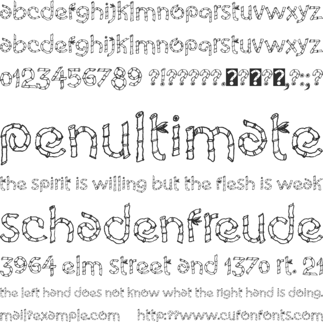 Eco Bamboo Cartoon font preview