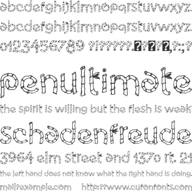 Eco Bamboo Cartoon font preview