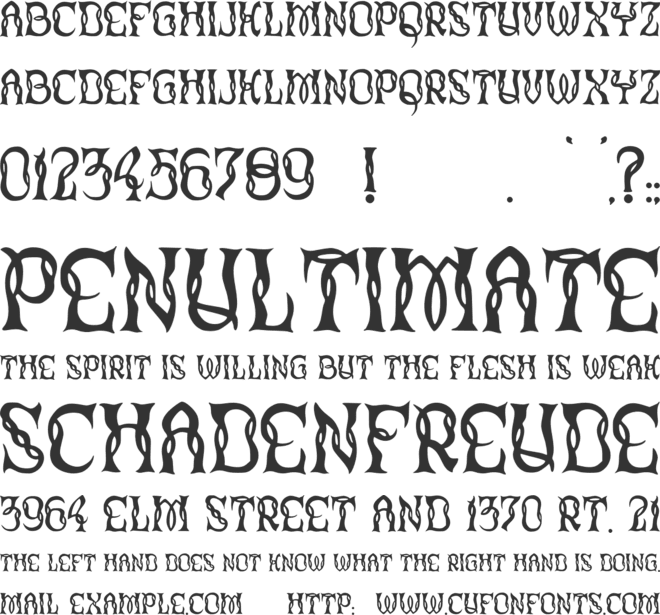 JMH Tiamat font preview