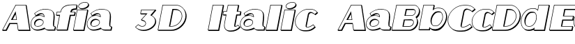 Aafia 3D Italic font