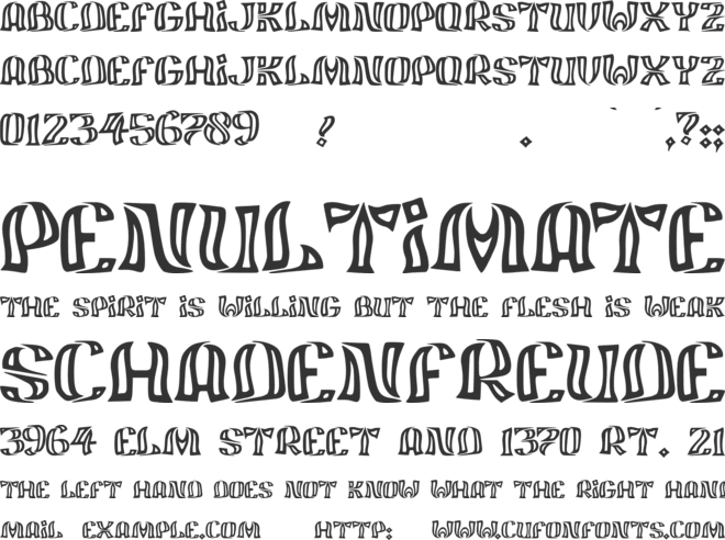 JMH Feliz Out font preview