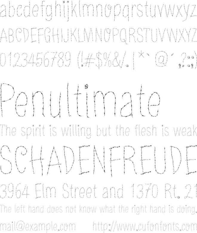 Old Barbwire font preview