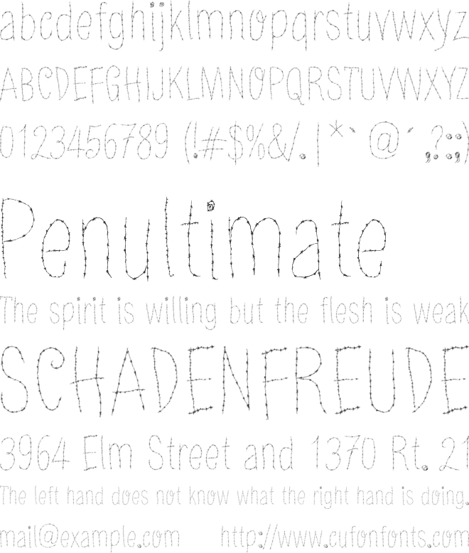 Old Barbwire font preview