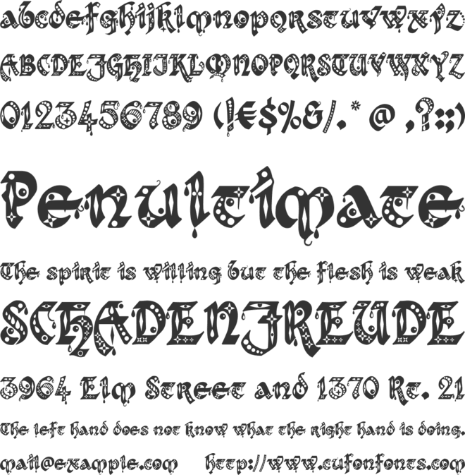 Kingthings Gothique font preview