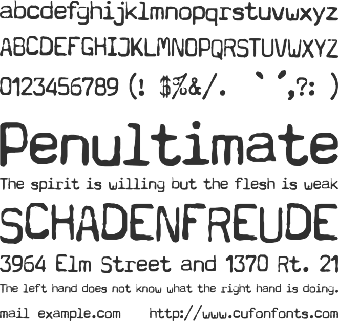 Typewriter - a602 font preview