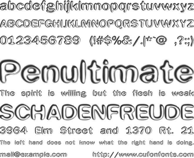 Efentine font preview