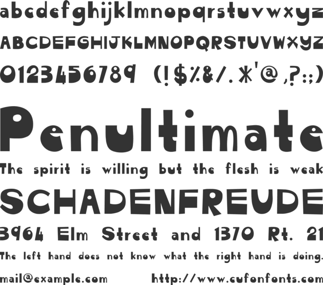 Cendol Pulut font preview