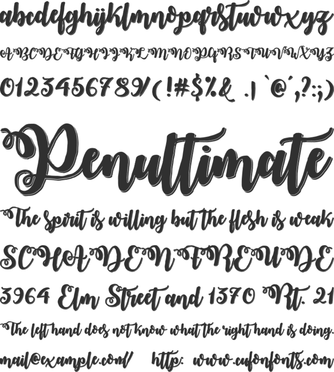 Midnight in October font preview
