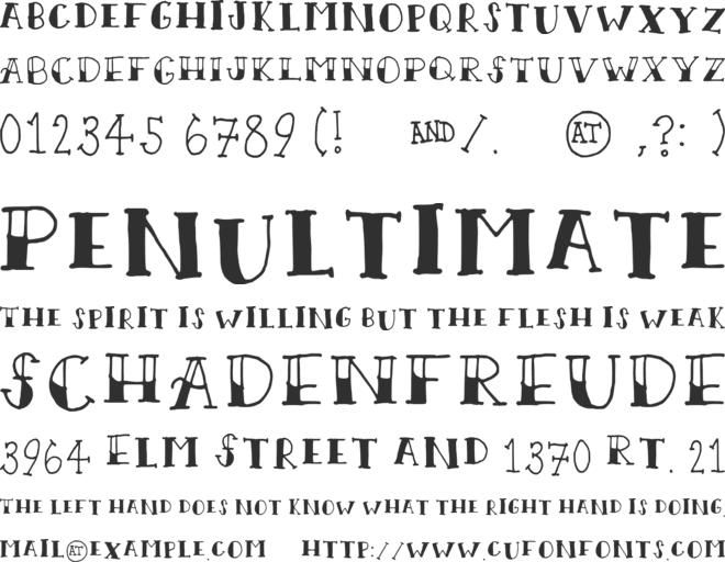 Scallywag font preview