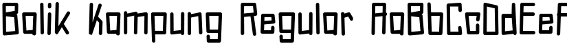 Balik Kampung Regular font