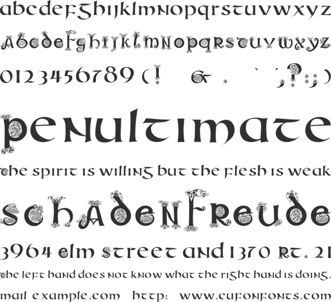 Uncial Animals font preview
