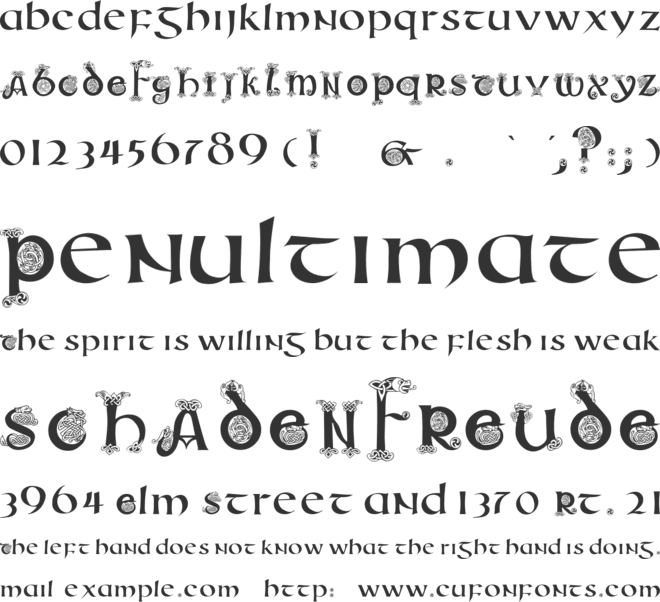 Uncial Animals font preview
