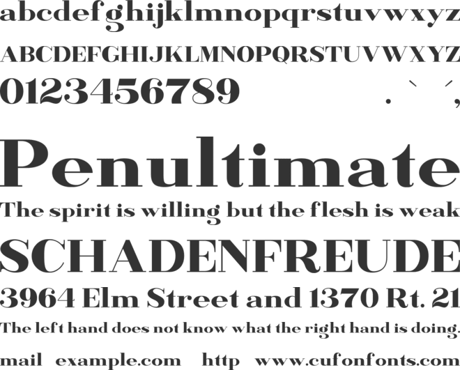 Banbury font preview