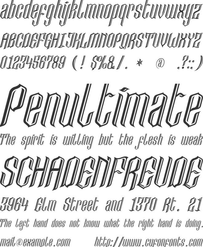 Lancaster Castle font preview