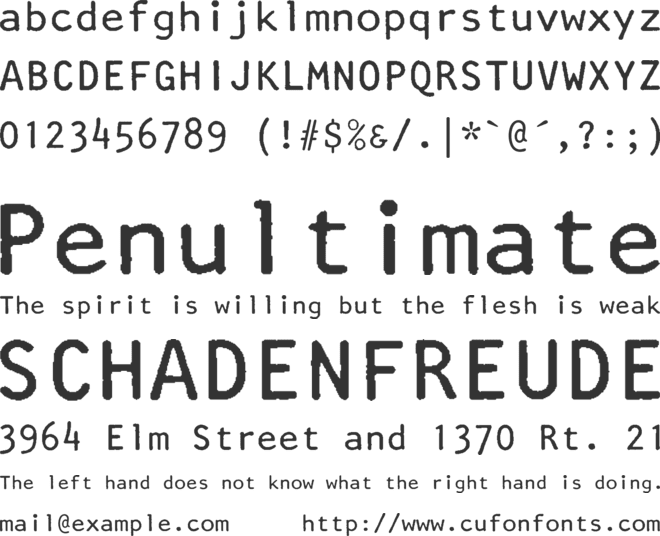 Artisan 12 font preview