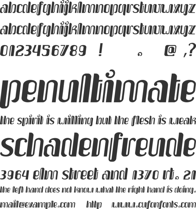 Upakarti Serong font preview