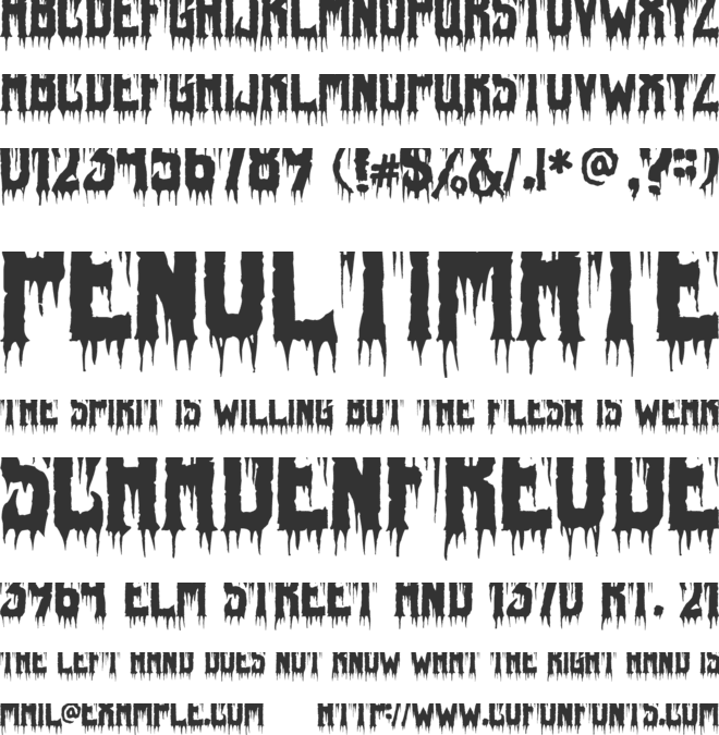 Fiendish font preview