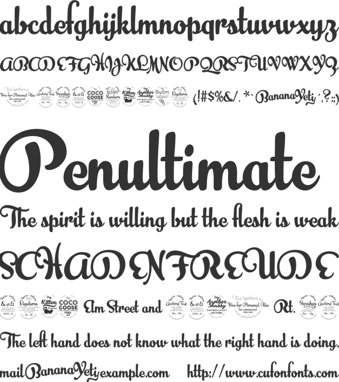 Banana Yeti font preview