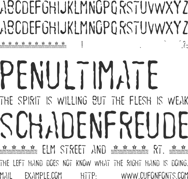SEDEX PERSONAL USE font preview