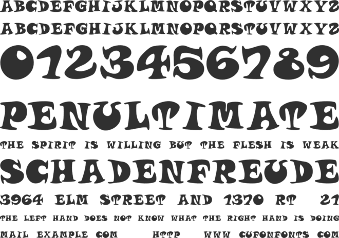 roucorns font preview