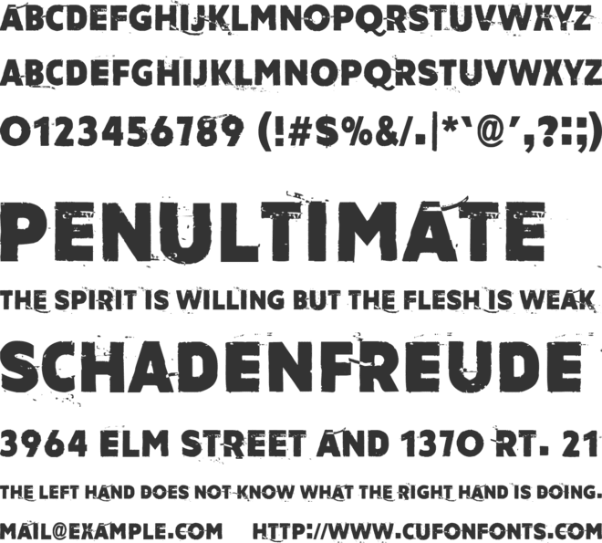 Amateur Dirty font preview