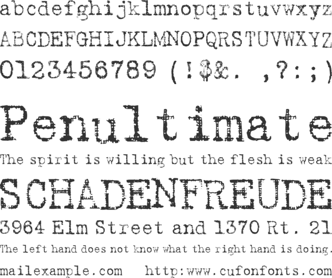 Fucked Olympia J font preview