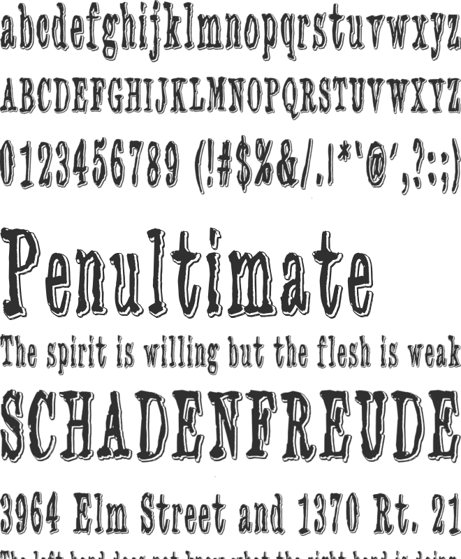 3 Times Recycled Old Newspaper font preview