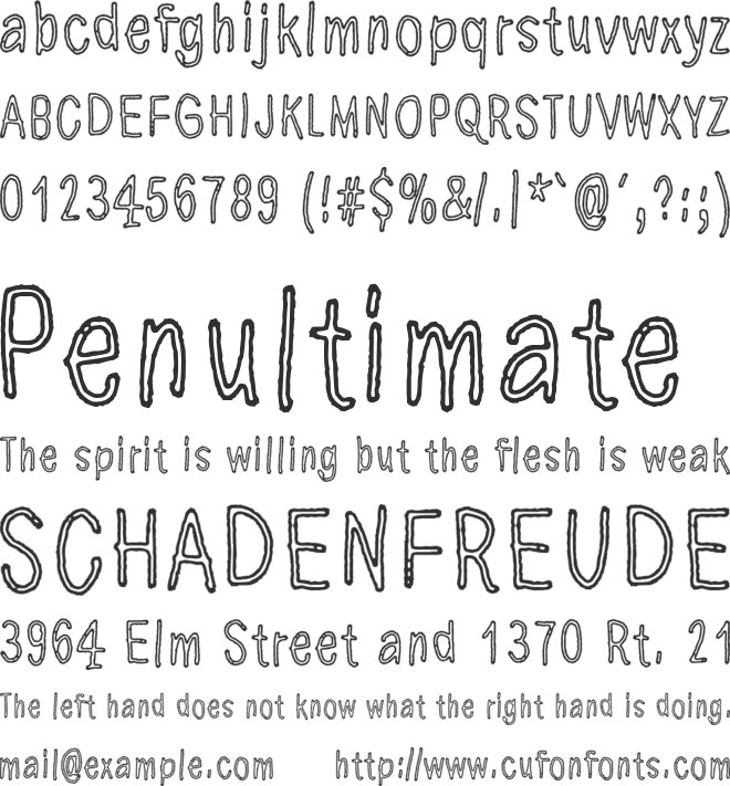 Here we are now, entertain us font preview