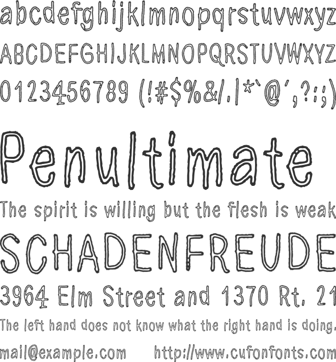 Here we are now, entertain us font preview