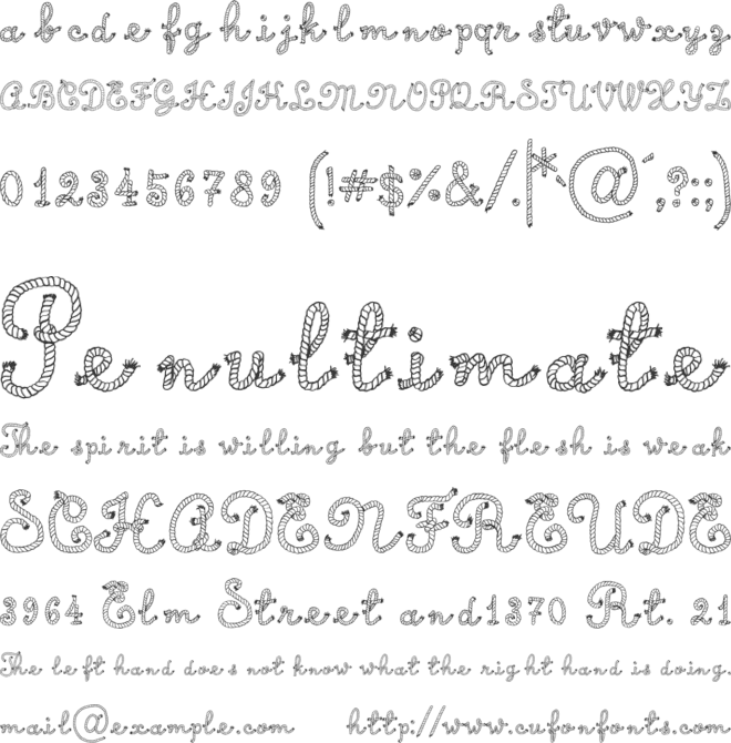 Calligraphy Rope font preview