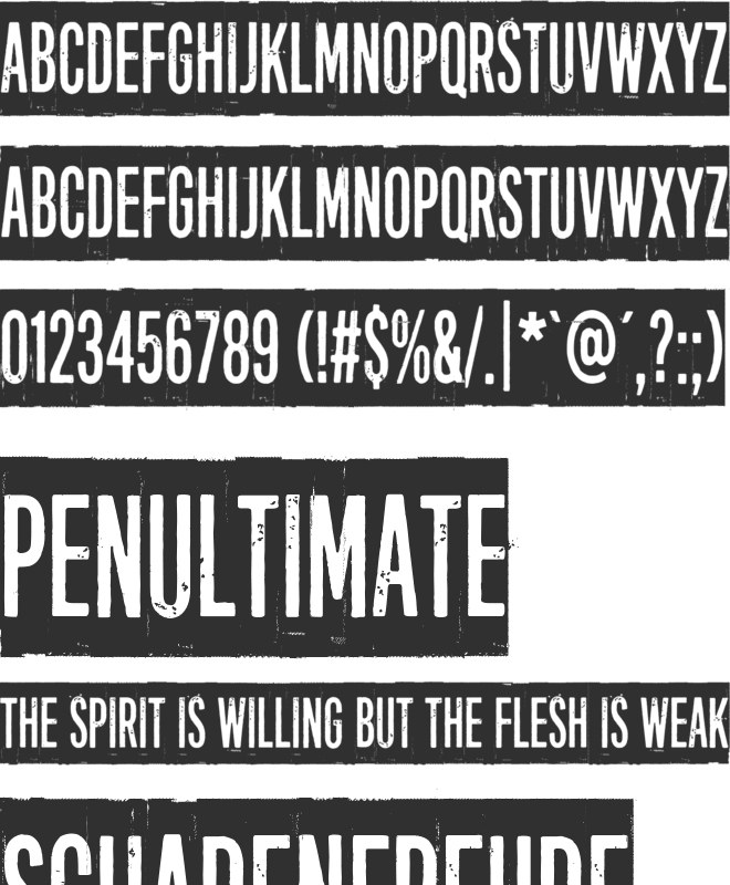 Long distance call font preview