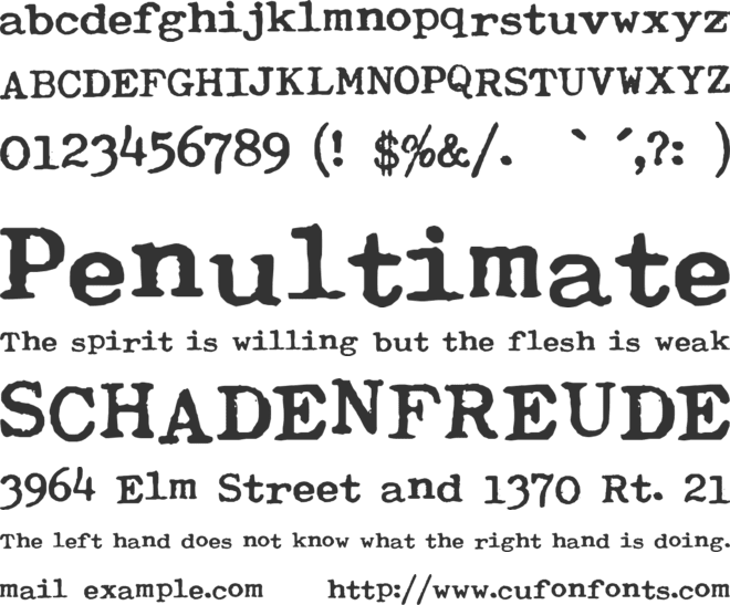 Typewriter Royal 200 font preview