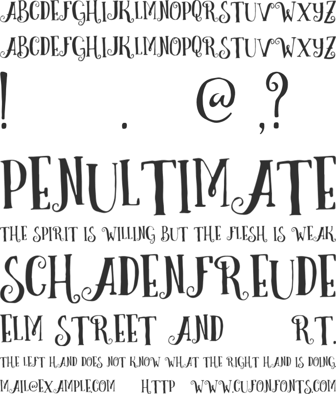Curely font preview