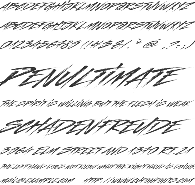 Indelible font preview