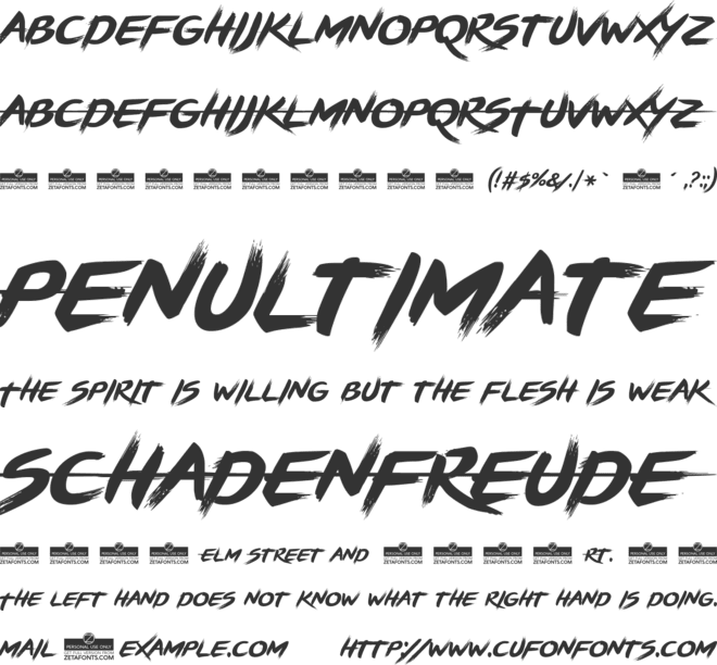 BRUSHSTRIKE font preview